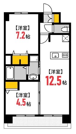 元宇品口駅 徒歩4分 12階の物件間取画像